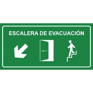 Aviso Señal Escalera Evacuacion DerAbajo TripSign