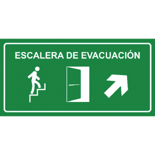 Aviso Señal Escalera Evacuacion Derecha TripSign