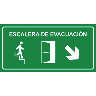 Aviso Señal Escalera Evacuacion IzqAbajo TripSign
