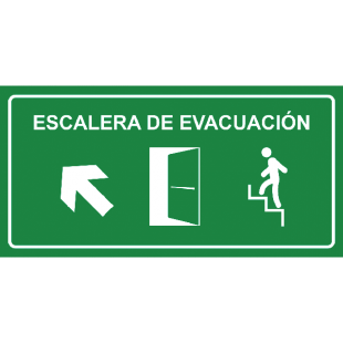 Aviso Senal Escalera Evacuacion Izquierda TripSign