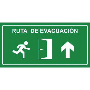 Aviso Señal Ruta Evacuacion Arriba TripSign