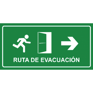 Aviso Señal Ruta Evacuacion Derecha TripSign