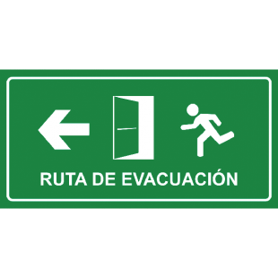 Aviso Señal Ruta Evacuacion Izquierda TripSign