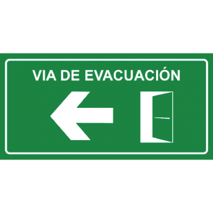 Aviso Señal Via Evacuacion Izquierdo TripSign